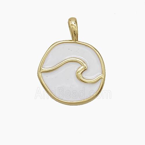 Enamel Copper Pendant, Gold Plated