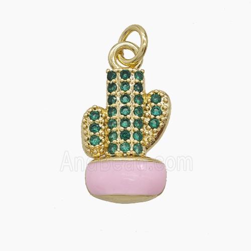 Enamel Copper Pendant, Gold Plated