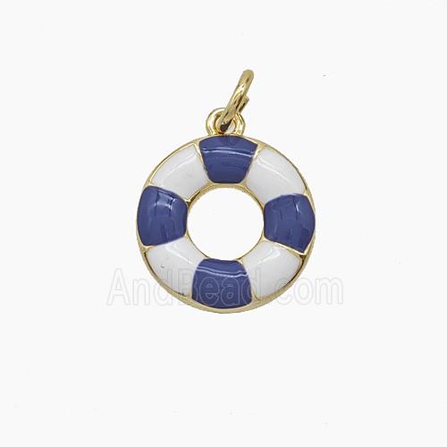 Enamel Copper Pendant, Gold Plated