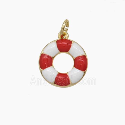 Enamel Copper Pendant, Gold Plated