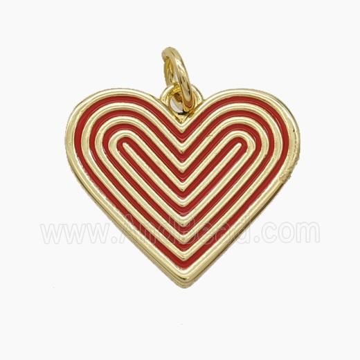 Enamel Copper Pendant, Gold Plated