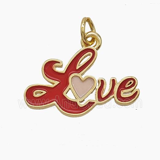 Enamel Copper Pendant, Gold Plated
