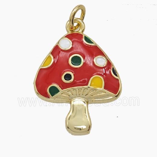 Enamel Copper Pendant, Gold Plated