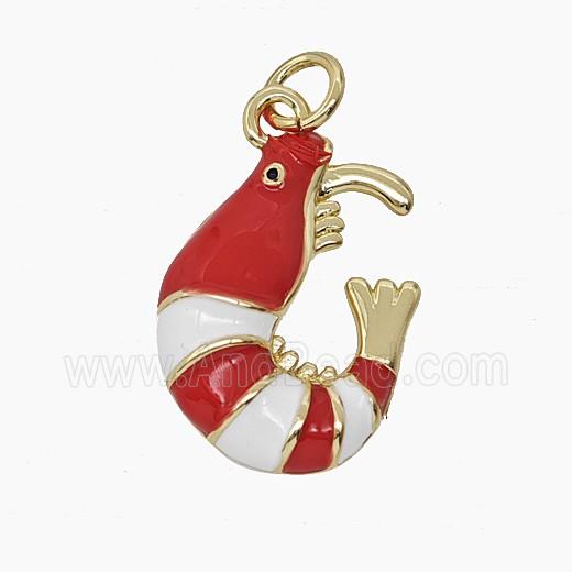 Enamel Copper Pendant, Gold Plated
