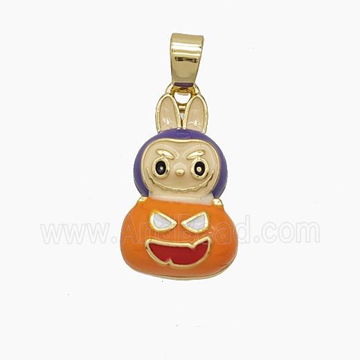 Enamel Copper Pendant, Gold Plated