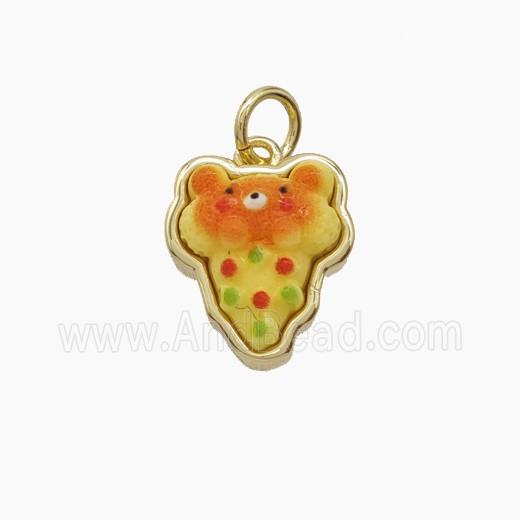 Enamel Copper Pendant, Gold Plated