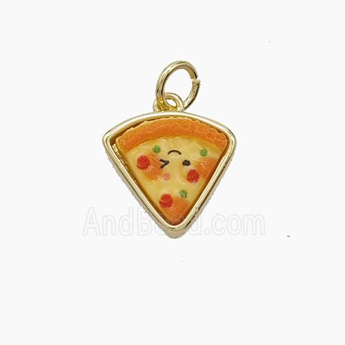 Enamel Copper Pendant, Gold Plated