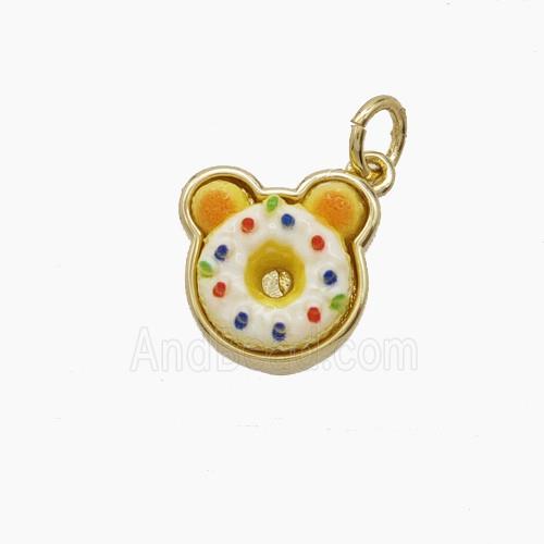 Enamel Copper Pendant, Gold Plated