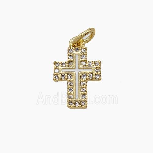 Copper Pendant Pave Zircon, Gold Plated