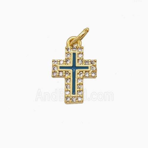 Copper Pendant Pave Zircon, Gold Plated