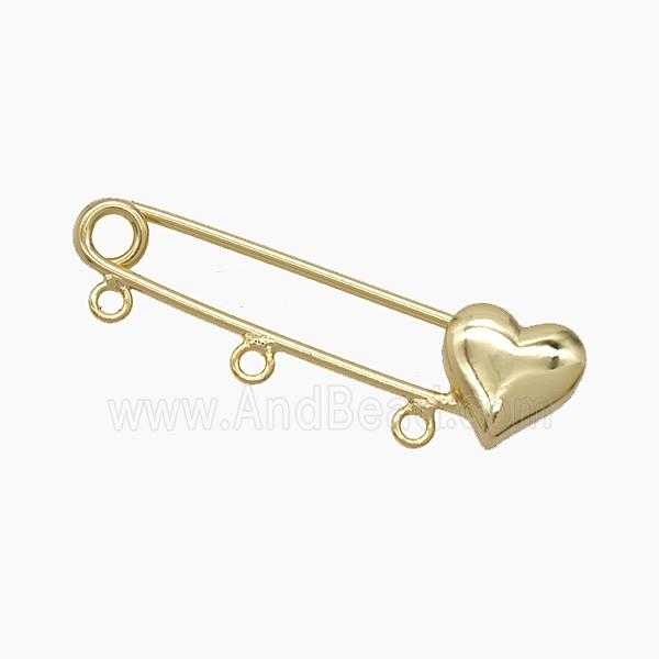 Copper Brooch, Gold Plated