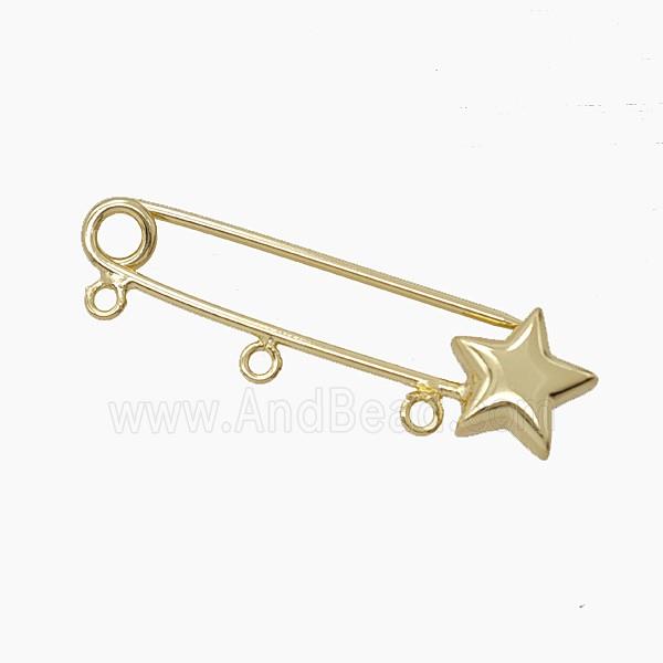 Copper Brooch, Gold Plated