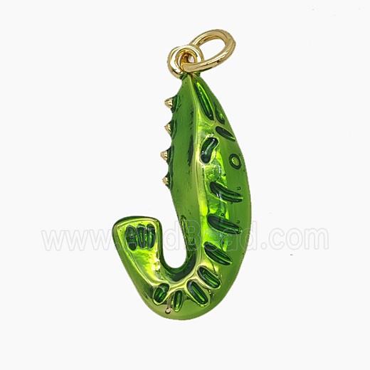 Enamel Copper Pendant Pave Zircon, Gold Plated