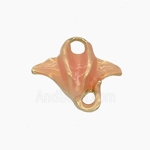 Enamel Copper Pendant, Gold Plated