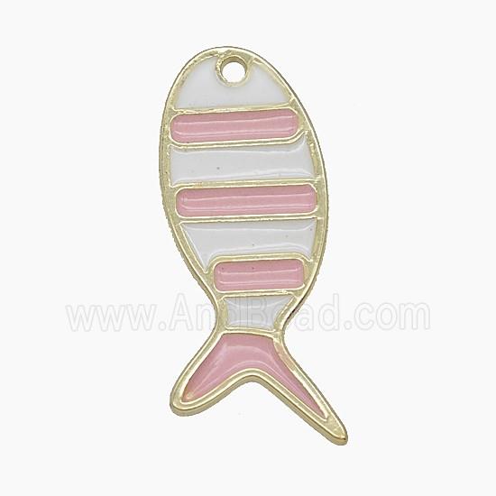 Enamel Copper Pendant, Gold Plated