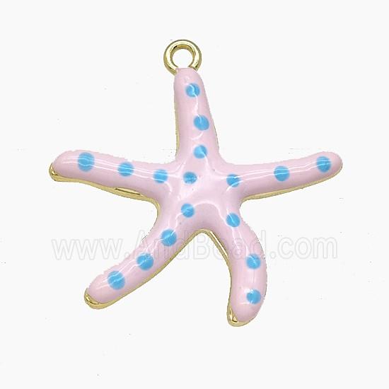 Enamel Copper Pendant, Gold Plated