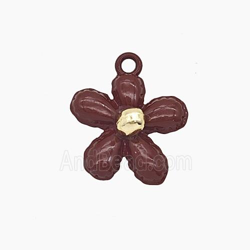 Enamel Copper Pendant, Gold Plated