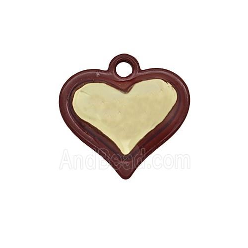 Enamel Copper Pendant, Gold Plated