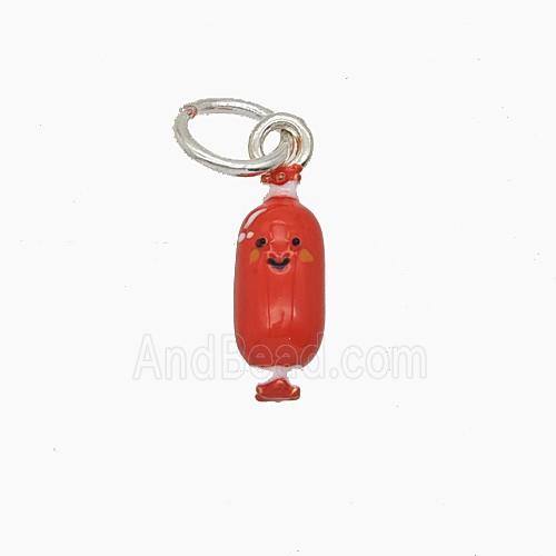 Enamel Copper Pendant, Silver Plated