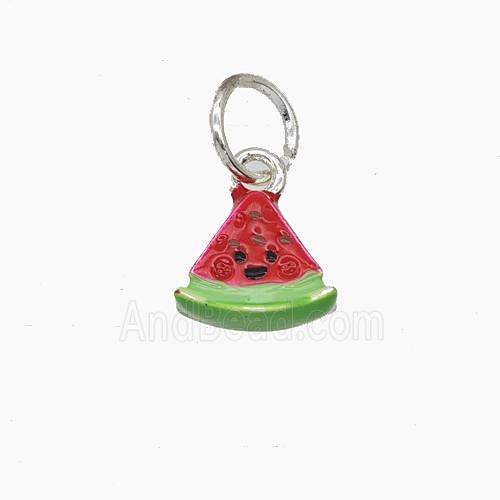 Enamel Copper Pendant, Silver Plated