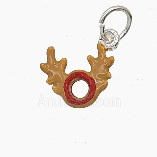 Enamel Copper Pendant, Silver Plated