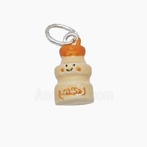 Enamel Copper Pendant, Silver Plated