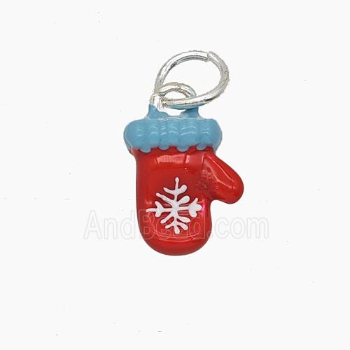 Enamel Copper Pendant, Silver Plated