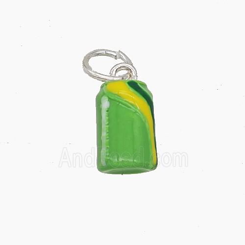 Enamel Copper Pendant, Silver Plated