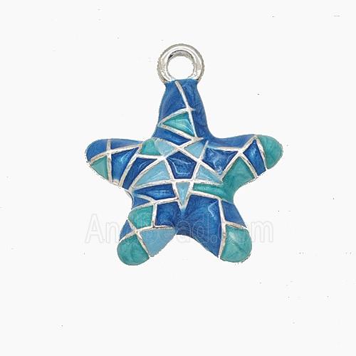 Enamel Copper Pendant, Silver Plated