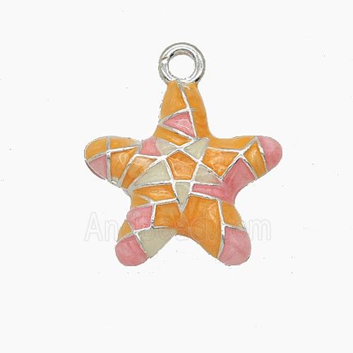 Enamel Copper Pendant, Silver Plated