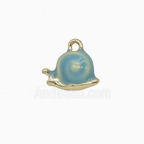 Enamel Copper Pendant, Gold Plated