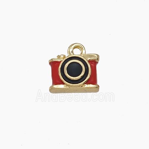 Enamel Copper Pendant, Gold Plated