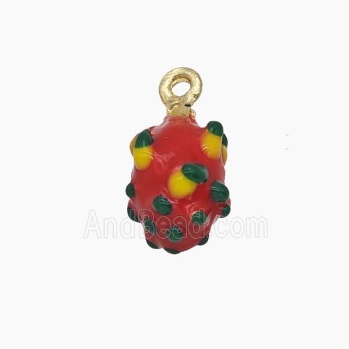 Enamel Copper Pendant, Gold Plated
