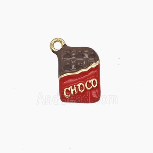 Enamel Copper Pendant, Gold Plated