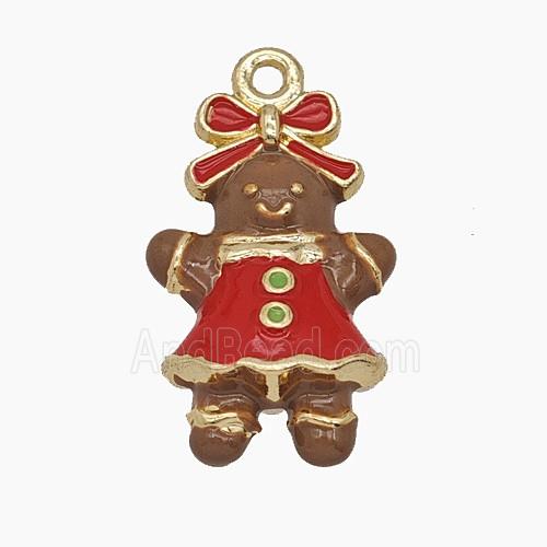 Enamel Copper Pendant, Gold Plated