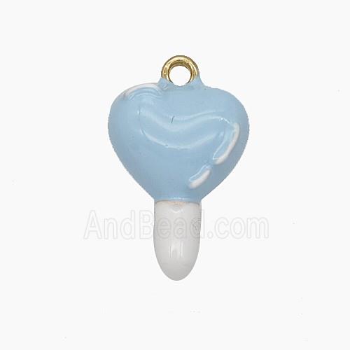 Enamel Copper Pendant, Gold Plated
