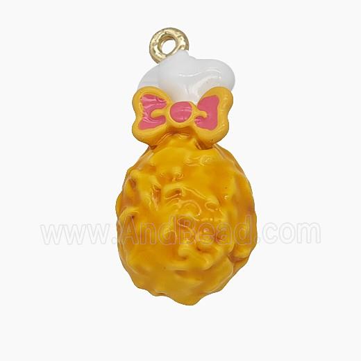 Enamel Copper Pendant, Gold Plated