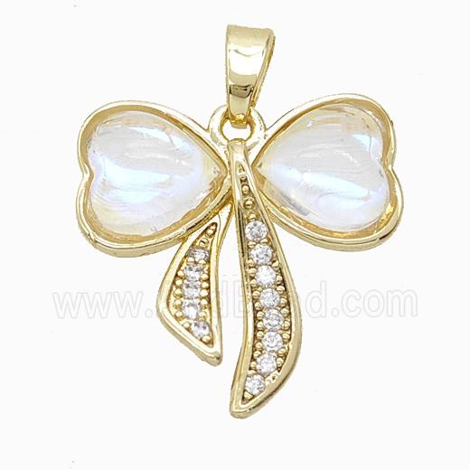 Copper Pendant Pave Resin Bead, Gold Plated
