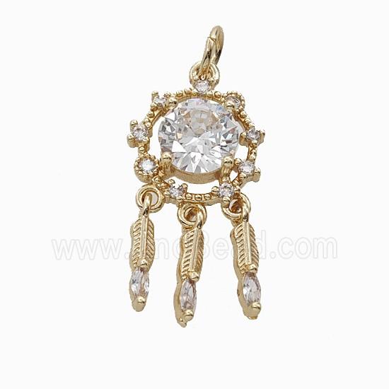 Copper Bead Pave Zircon, Gold Plated