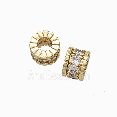 Copper Bead Pave Zircon, Gold Plated