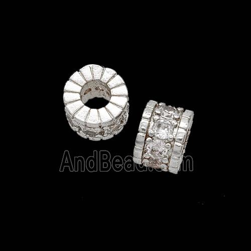 Copper Bead Pave Zircon, Gold Plated