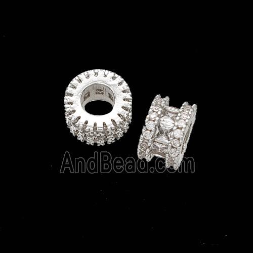 Copper Bead Pave Zircon, Gold Plated