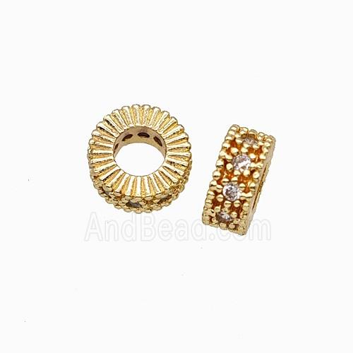 Copper Bead Pave Zircon, Gold Plated