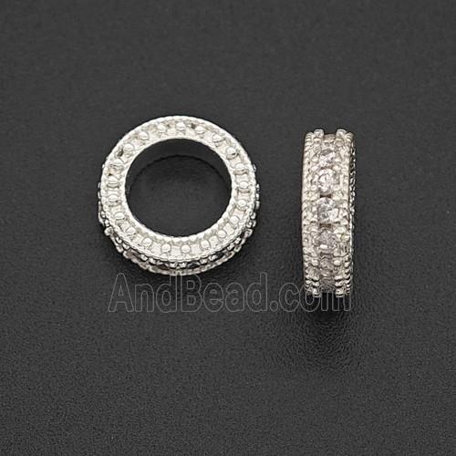 Copper Bead Pave Zircon, Gold Plated