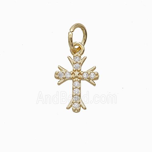 Copper Bead Pave Zircon, Gold Plated