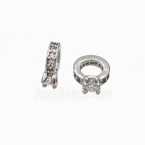 Copper Rings Pendant Pave Zirconia Circle Platinum Plated
