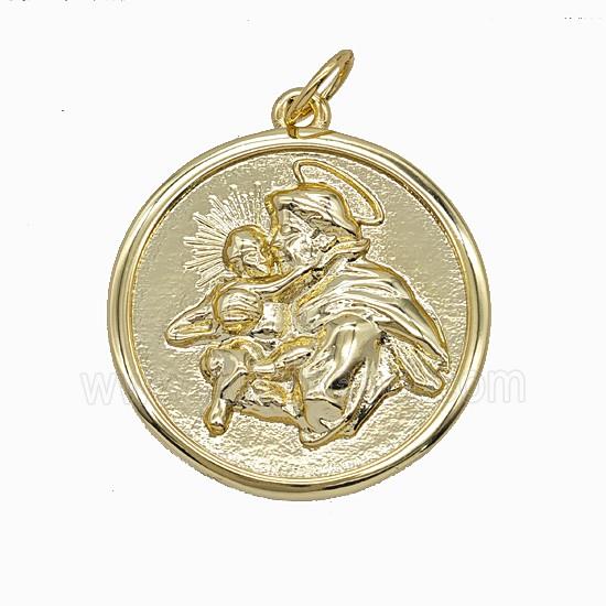 Copper Jesus Pendant Gold Plated