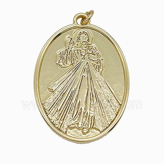 Copper Saint Jude Pendant Gold Plated