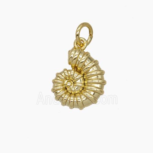 Copper Spiral Shell Pendant Gold Plated