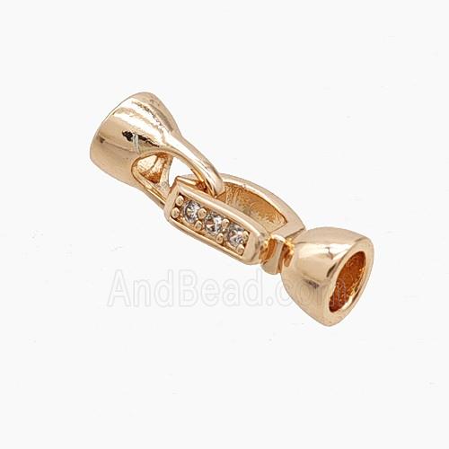 Copper Cordend Clasp Pave Zirconia Rose Gold